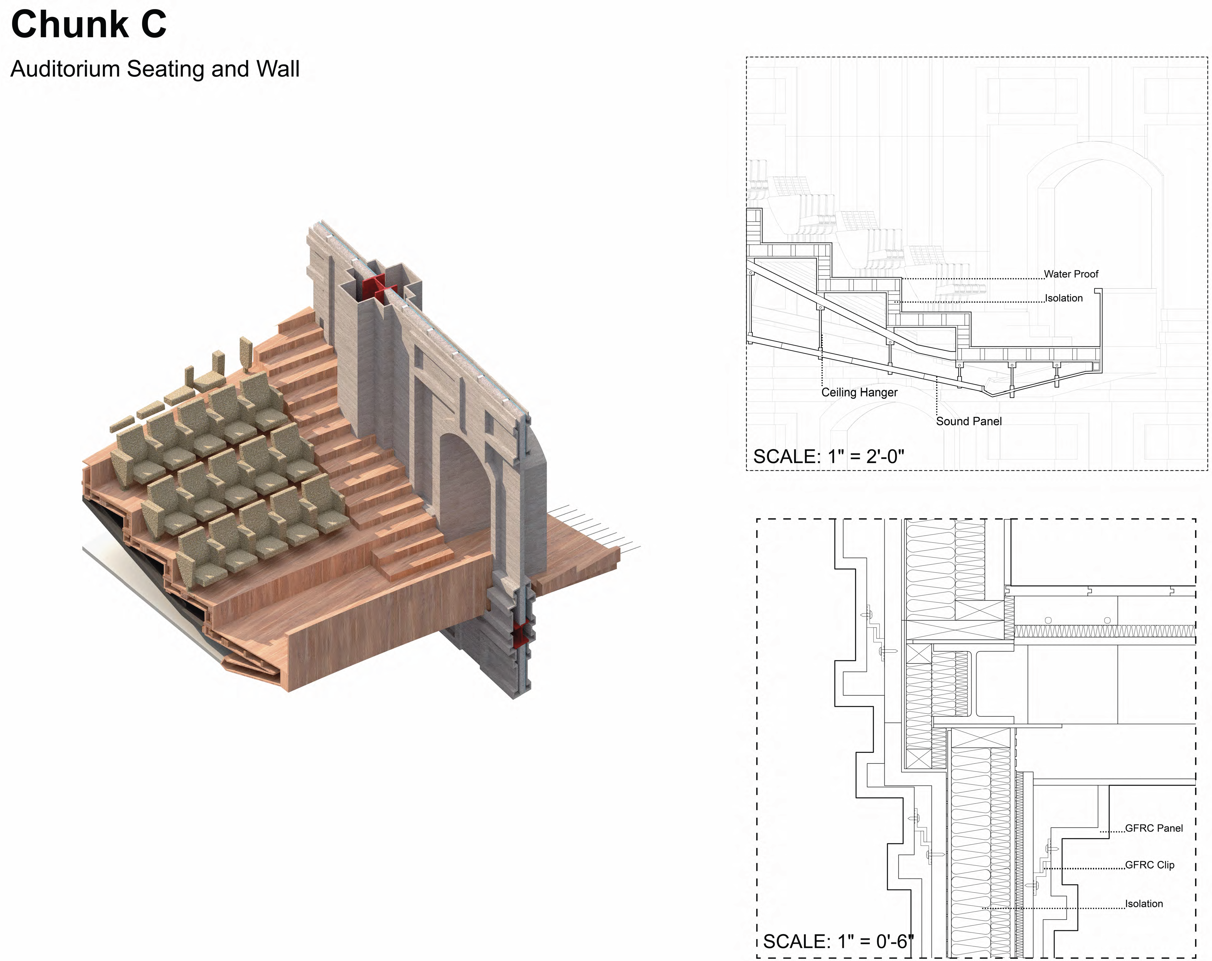 Chunk C Auditorium Seating and Wall